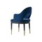 Manhattan Comfort 5-Piece Rockaway 70.86 Dining Set with 4 Carrington Chairs in Natural and Midnight Blue 4-DT02DC089AR-NABL - alternate 3